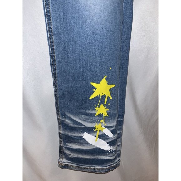Mackeen Jeans Men 42x32 Nite Market  Button Fly Denim Skulls Flames Mohawk - Picture 4 of 13